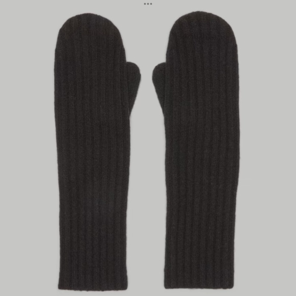 NWT EVERLANE Women The Cashmere Mittens Gloves Black - Picture 5 of 8
